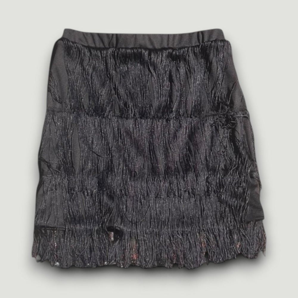 Verdusa Skirt Womens M Black Mini Fringe NWT Festival Rave Dance Great Gatsby